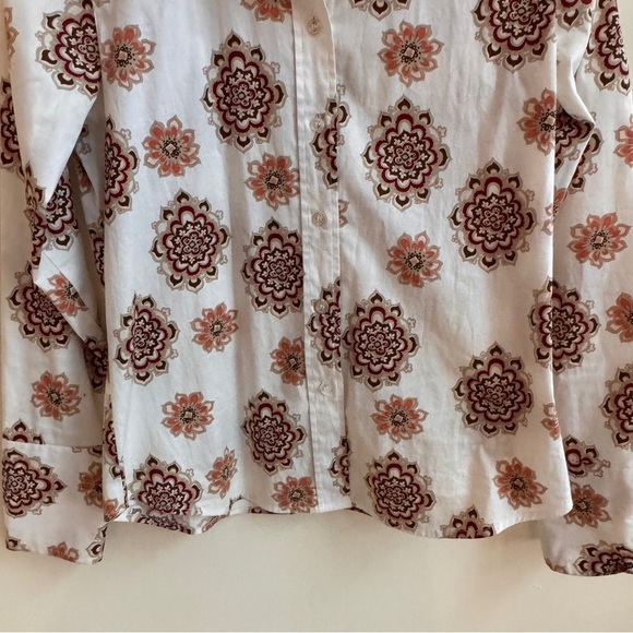 Central Park Floral Print Long Sleeve Collared Button Up Womens Size M - Picture 4 of 11